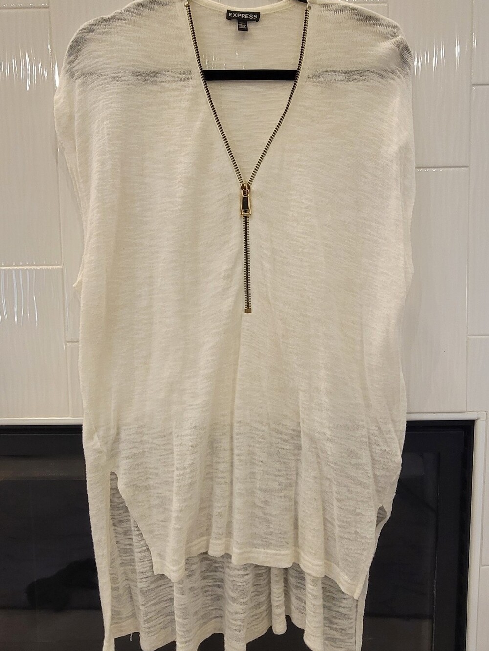 Express Open Knit Sheer Poncho Tunic Sweater One Size